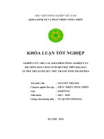 Nghiên cứu nhu cầu bảo hiểm nông nghiệp của hộ nông dân  chăn nuôi bò thịt trên địa bàn xã Phú Nhuận, huyện Như Thanh, tỉnh Thanh Hóa