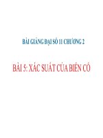 Bài giảng xác suất của biến cố đại số 11
