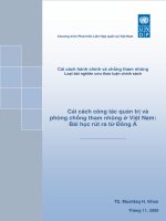 Cải cách hành chính và chống tham những loạt bài nghiên cứu thảo luận chính sách. Cải cách công tác quản trị và phòng chống tham nhũng ở Việt Nam bài học rút ra từ Đông Á