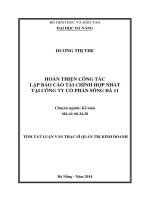 Hoàn thiện công tác lập báo cáo tài chính hợp nhất tại tổng công ty cổ phần Sông Đà 11