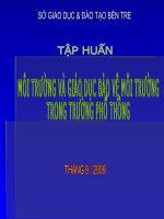 TÍCH HỢP MÔI TRƯỜNG (Bài giảng Thầy Sơn - Sở GD-ĐT Bến Tre)
