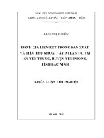 Đánh giá liên kết trong sản xuất và tiêu thụ khoai tây Atlantic tại xã Yên Trung, huyện Yên Phong, tỉnh Bắc Ninh
