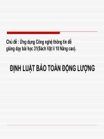 Ứng dụng Công nghệ thông tin để giảng dạy bài học 31(Sách Vật lí 10 Nâng cao).