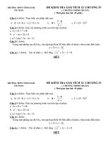 ĐỀ VÀ ĐÁP ÁN CHƯƠNG SỐ PHỨC CƠ BẢN