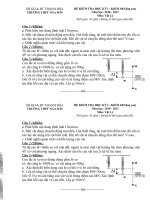Đề+ĐA kiểm tra HKI môn vật lý 10(NC) năm học 10-11