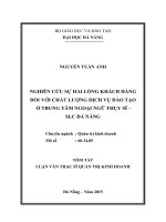 Nghiên cứu sự hài lòng khách hàng đối với chất lượng dịch vụ đào tạo ở trung tâm ngoại ngữ Thụy Sĩ- SLC Đà Nẵng