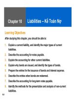 Financial accounting chapter 10 liabilities kế toán nợ