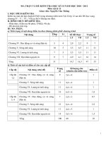 ma trận và đề kiểm tra HK II