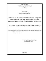 THIẾT KẾ VÀ SỬ DỤNG KÊNH HÌNH ĐỂ RÈN LUYỆN KỸ NĂNG SO SÁNH CHO HỌC SINH TRONG DẠY HỌC CHƯƠNG “SINH TRƯỞNG VÀ PHÁT TRIỂN” SINH HỌC 11