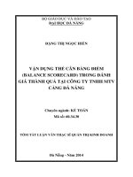 Vận dụng thẻ cân bằng điểm ( Balance scorecard ) trong đánh giá thành quả tại công ty TNHH MTV cảng Đà Nẵng