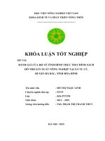 Đánh giá của hộ về tình hình thực thi các chính sách hỗ trợ sản xuất nông nghiệp trên địa bàn xã Tu Lý, huyện Đà Bắc, tỉnh Hòa Bình