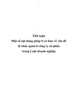 Tiểu luận một số nội dung pháp lí cơ bản về vấn đề tổ chức quản lí công ty cổ phần trong Luật doanh nghiệp