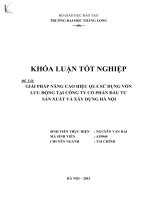 Giải pháp nâng cao hiệu quả sử dụng vốn lưu động tại Công ty Cổ phần đầu tư sản xuất và xây dựng Hà Nội