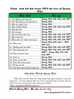 Danh sách bài hát trong VCD Quang Hiệu