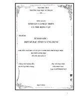 Tiểu luận SINH SẢN VÀ PHÁT TRIỂN CÁ THỂ ĐỘNG VẬT TẾ BÀO GỐC MỘT SỐ ĐẶC TÍNH VÀ ỨNG DỤNG
