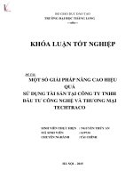 Một số giải pháp nâng cao hiệu quả sử dụng tài sản tại Công ty TNHH Đầu tư công nghệ và Thương mại TECHTRACO