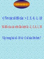 Tiết 42: Thứ tự trong tập hợp cac số nguyên