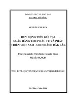 Huy động tiền gửi tại ngân hàng đầu tư và phát triển VN, chi nhánh Đắk LắK
