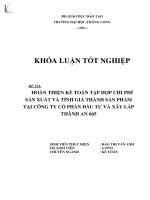 Hoàn thiện kế toán tập hợp chi phí sản xuất và tính giá thành sản phẩm tại công ty cổ phần đầu tư và xây lắp Thành Anh 655