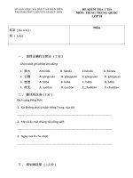 đề kiểm tra tiếng trung một tiết lớp 10