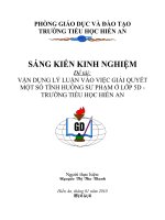 SKKN xử lí các tình huống sư phạm ở trường tiểu học