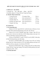 BIÊN BẢN HỌP TỔ CHUYÊN MÔN TỔ NĂM NĂM HỌC 2014 - 2015