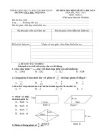 ĐỀ KT TOÁN 4 CUỐI KII HAY NHẤT