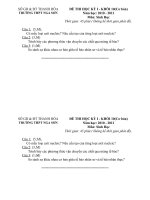 Đề+ĐA kiểm tra HKI môn Sinh học 10(CB) năm học 10-11