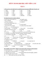 Đề ôn thi ĐH Tiếng Anh - ĐỀ 1