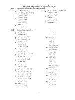 Luyện thi vào 10 Chuyên đề Phương trình không mẫu mưc