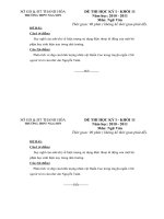 Đề+ĐA kiểm tra HKI môn Văn 11 năm học 10-11