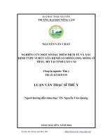 Nghiên cứu một số đặc điểm dịch tễ và xác định type vi rút gây bệnh lở mồm long móng ở trâu, bò tại tỉnh lào cai