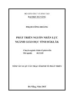 Phát triển nguồn nhân lực ngành giáo dục tỉnh đăk lăk