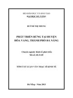 Phát triển rừng tại Huyện Hòa Vang, Thành Phố Đà Nẵng