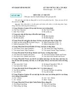 ĐỀ THI LÝ THUYẾT TIN HỌC A ( ĐỀ SỐ 2)