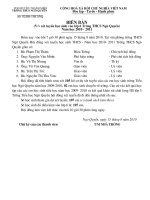 Biên bản xét tuyển vào lớp 6