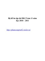 Bộ đề ôn tập HK2 Toán 11 năm 2011