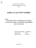Giải pháp nhằm nâng cao hiệu quả sử dụng tài sản tại Công ty Cổ phần Thanh Bình H.T.C Việt Nam