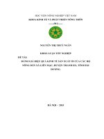 Đánh giá hiệu quả kinh tế sản xuất ổi của các hộ nông dân xã Liên Mạc, huyện Thanh Hà, tỉnh Hải Dương