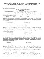 THÔNG TIN NGÂN HÀNG MÃ ĐỀ TNTHPT VÀ TUYỂN SINH ĐẠI HỌC, CAO ĐẲNG HỆ CHÍNH QUI NĂM 2015 MỚI DÙNG CHO CÁC TRƯỜNG