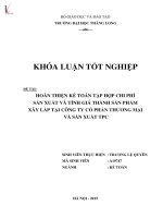 Hoàn thiện kế toán tập hợp chi phí sản xuất và tính giá thành sản phẩm xây lắp tại Công ty Cổ phần Thương mại và sản xuất TPC