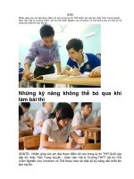 Kỹ năng khi làm bài thi