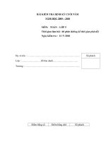 ĐÈ KIỂM TRA HKII & HƯỚNG DẪN CHẤM