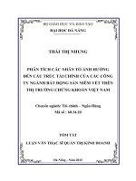 Tóm tắt luận văn thạc sỹ Phân tích các nhân tố ảnh hưởng đến cấu trúc tài chính của các công ty ngành bất động sản niêm yết trên thị trường chứng khoán việt nam