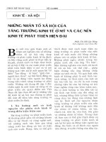 Những nhân tố xã hội của tăng trưởng kinh tế ở Mỹ và các nền kinh tế phát triển hiện đại