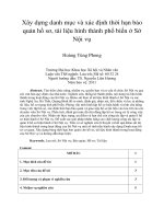 Xây dựng danh mục và xác định thời hạn bảo quản hồ sơ, tài liệu hình thành phổ biến ở Sở Nội vụ