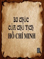 Bài giảng Tác phẩm Di chúc của Hồ Chí Minh