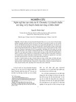 Ngôn ngữ học tạo sinh của N. Chomsky Lý thuyết chuẩn mở rộng và lý thuyết chuẩn mở rộng có điều chỉnh