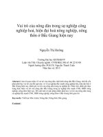 Vai trò của nông dân trong sự nghiệp công nghiệp hoá, hiện đại hoá nông nghiệp, nông thôn ở Bắc Giang hiện nay.PDF