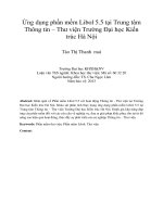 Ứng dụng phần mềm Libol 5.5 tại Trung tâm Thông tin – Thư viện Trường Đại học Kiến trúc Hà Nội